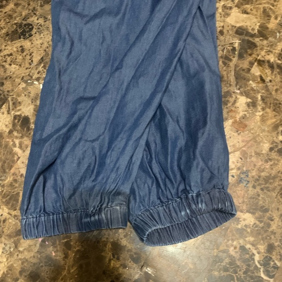 NY&C Chambray Shawl-Collar Tie-Front Jumpsuit Blue Size XXL - Picture 9 of 10